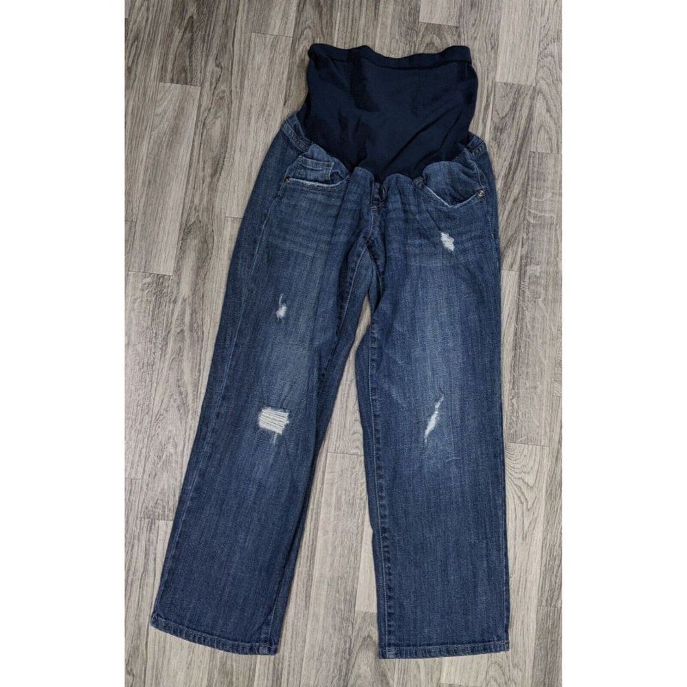 Oh Baby By Motherhood Size Medium Distressed Maternity Denim Blue Jeans